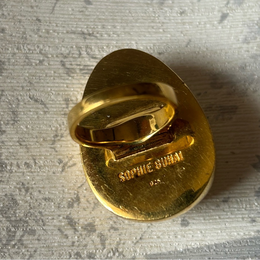 Sophie Buhai Gold Egg Ring Size 8 925 - Picture 3 of 5